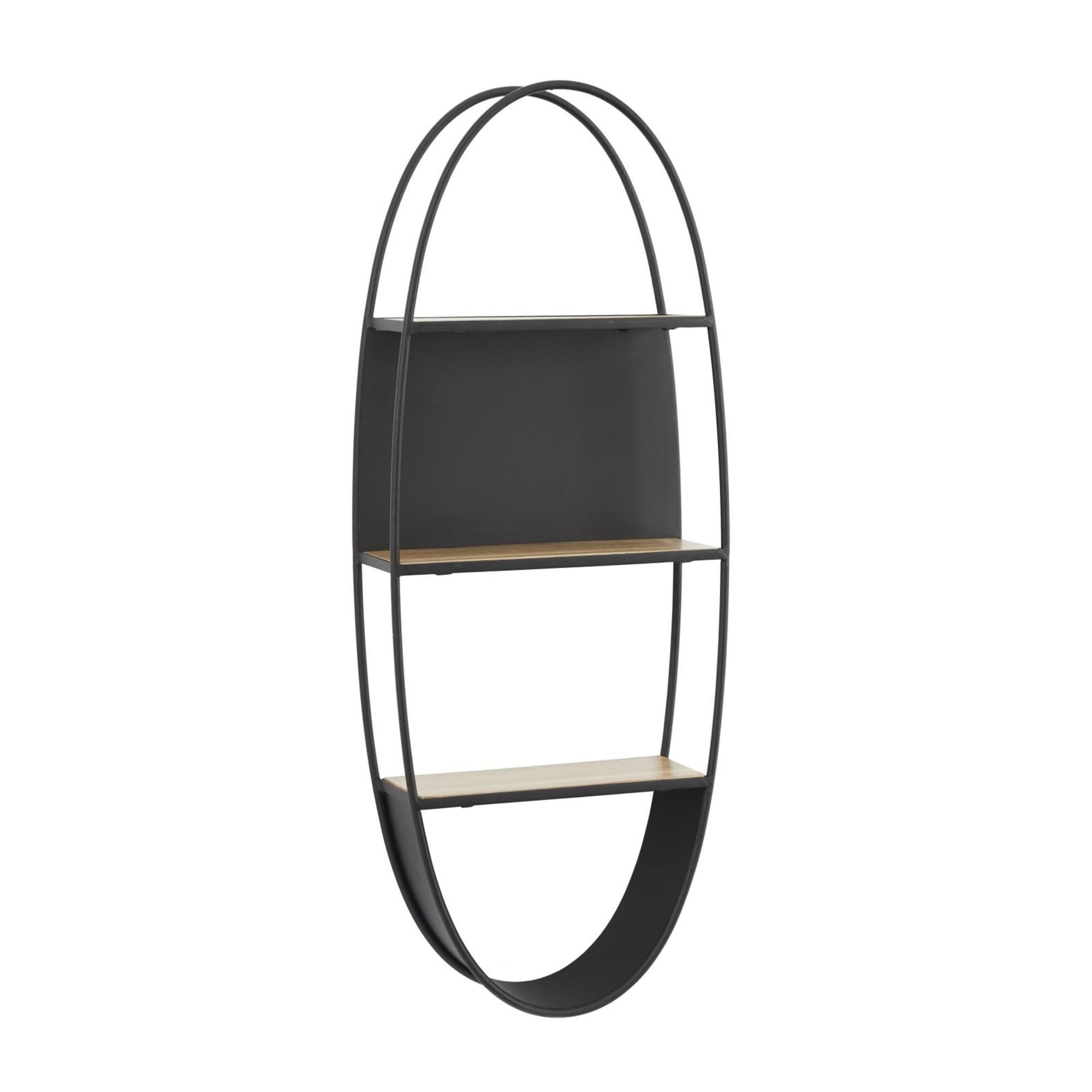 40" Black Contemporary Metal Wall Shelf
